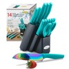 Marco Almond Knife Block Set, Knife Set Rainbow Color, 14