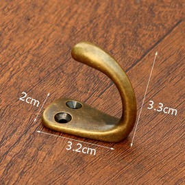 MAGICLULU 3pcs Copper Wall Hooks Multifunctional Heavy Duty Clothes Hanging Hooks for Coats Hats Towels Vintage Design for Bathroom Bedroom Closet Organization