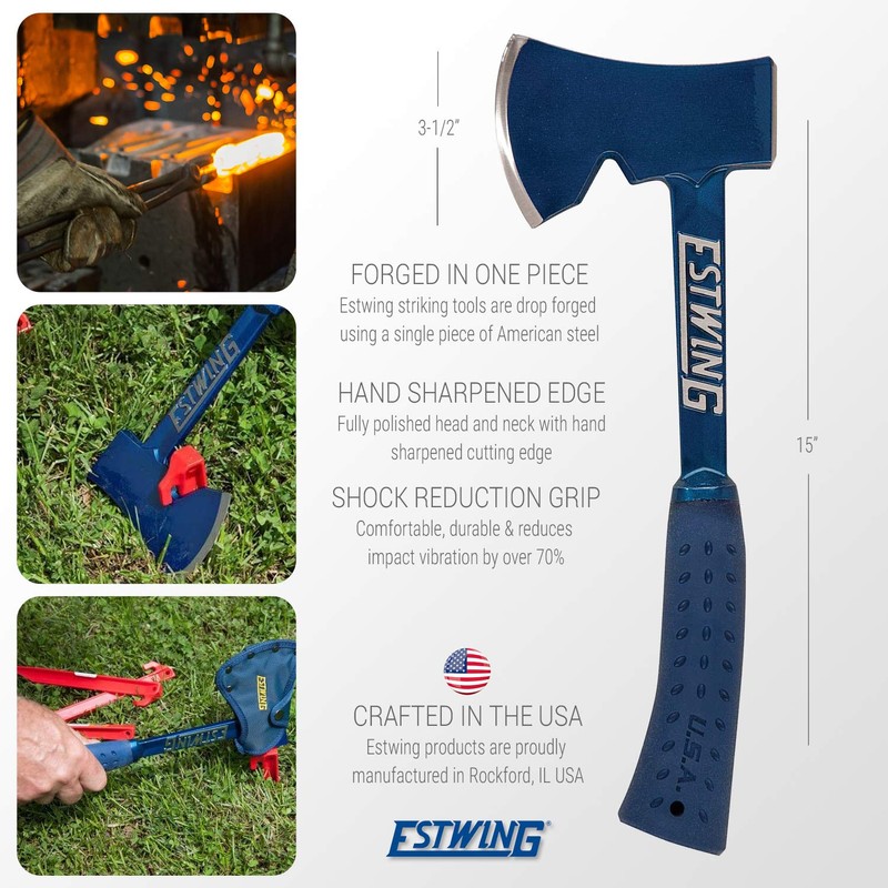 ESTWING Camper's Axe - 14" Hatchet with Forged Steel Construction
