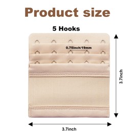 XSCQ 3PCS Women's Bra Extenders 5 Hooks,Bra Extenders Plus Size,5 Hook Bra Extender,Soft Bra Band Extension Hook (A-3Color)