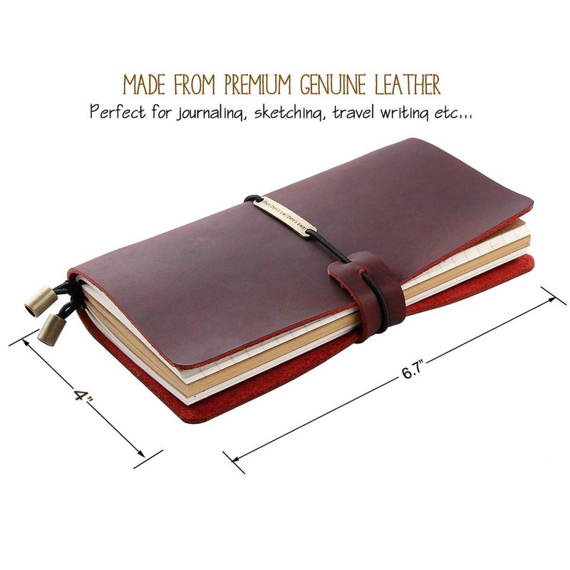 Robrasim Leather Journal Refillable Travelers Notebook, Antique Handmade Leather Writi...
