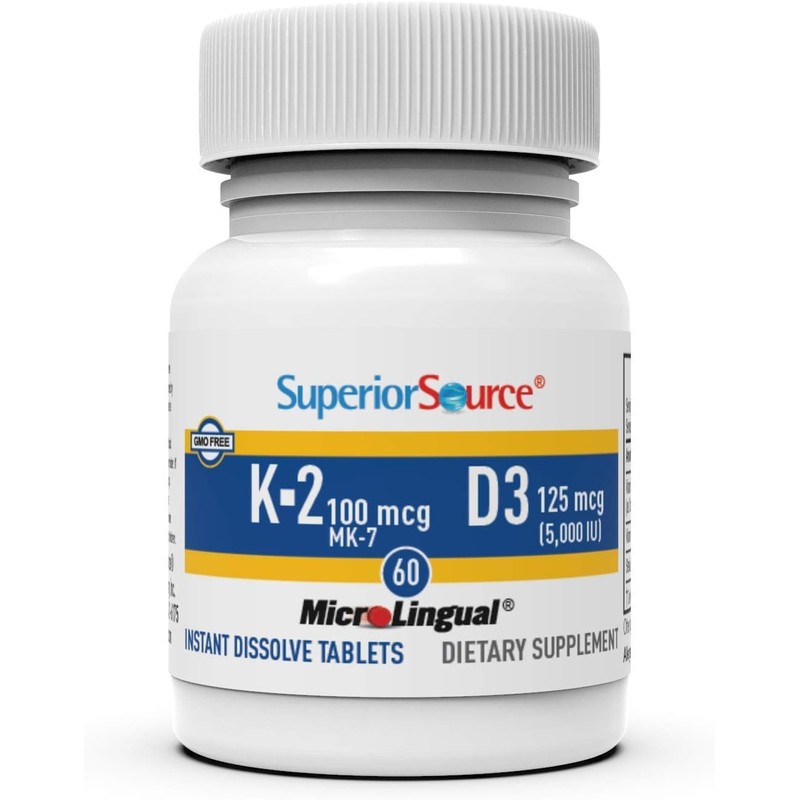 Superior Source K2 (MK-7) 100 mcg, with D3 (5,000 IU)