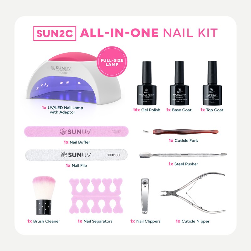 SUNUV Gel Nail Polish Kit with UV Light for Nails