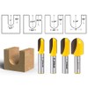 YONICO Round Nose Core Box Router Bit Set 4 Bit