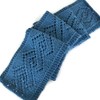 Blue Slate Hand Knit Scarf Wool and Mohair