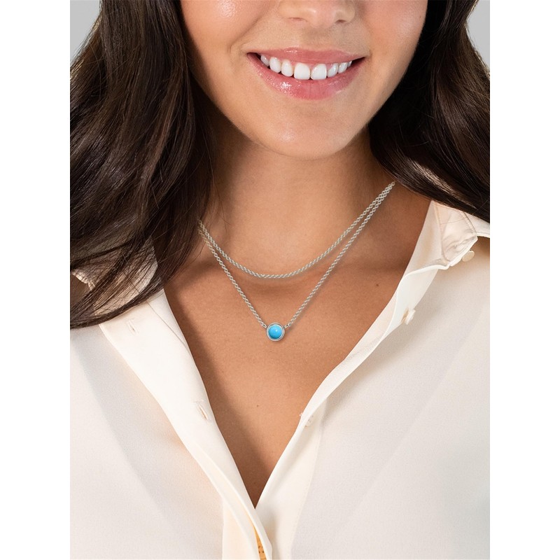Glanzstücke München Women's Necklace 925 Sterling Silver with Turquoise (Rek.),