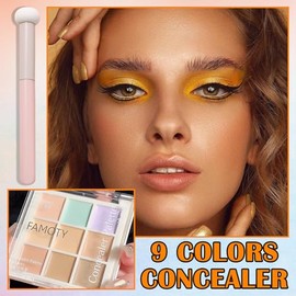 Paleta correctora de 9 colores, paleta de maquillaje correctora en crema para contorno que oculta ojeras e imperfecciones, kit de maquillaje iluminado