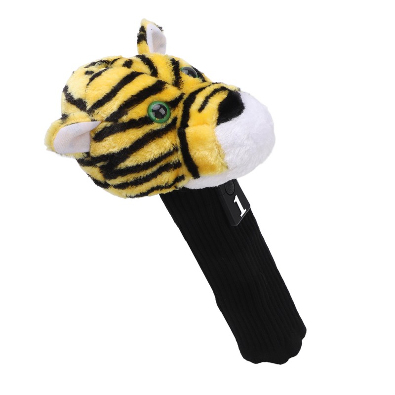 Golf Club Head Cover Plush Nylon Cute Tiger Head Protective