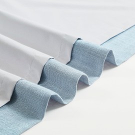 Dusty Blue Pinch Pleated Full Blackout Curtains Linen Texture Noise Reducing Window Treatment Panel 102 Inch for Living Room Bedroom Thermal Insulated Back Tab Drapes with Hooks, 2 Panel, 40"Wx102"L