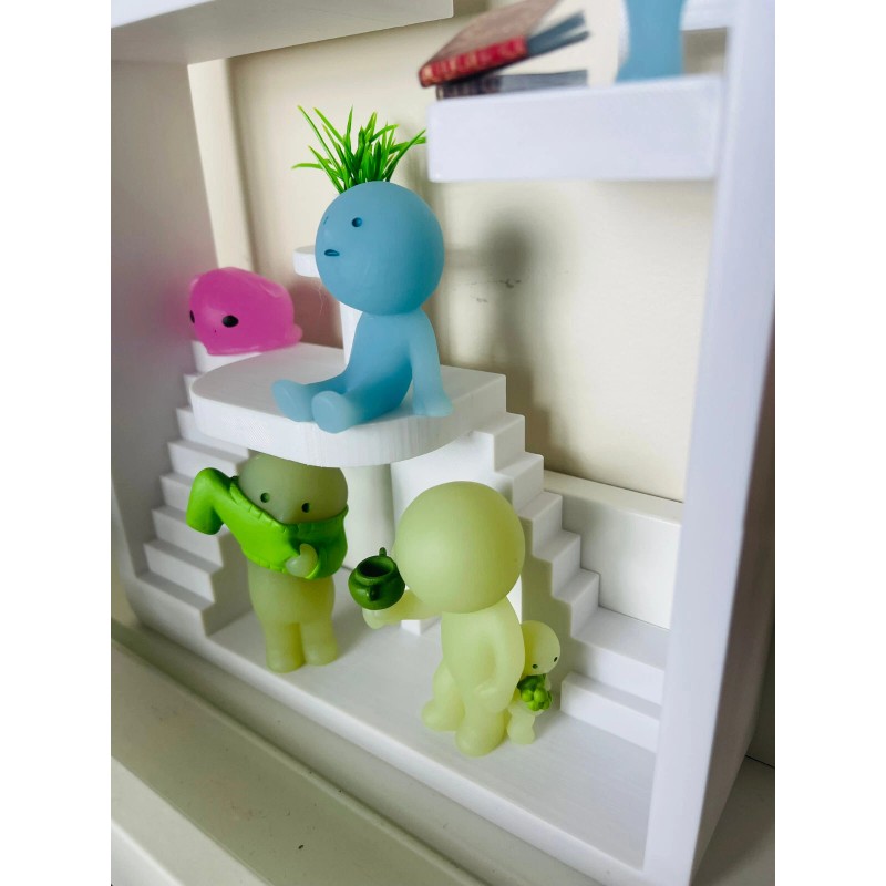 Smiski White Smiski House Display | Mini Figure Shelf Stand