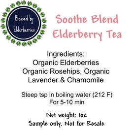Soothe Blend Dried Elderberry Tea Beverage - Specification: 1oz