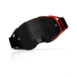 TWO-X Motocross Goggles - Motocross Goggles with Tinted Black Lens - Motorcycle Goggles - Enduro & Downhill - Protective Goggles - Rocket Model - Red