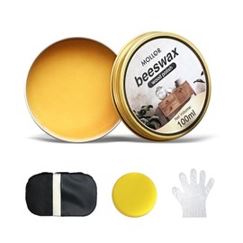 Mollor Beeswax Furniture Polish, Natural Wood Conditioner, Cabinet and Table Restorer, Multipurpose Beeswax for Wooden Tools, Protects for a Perfect Finish Bees Wax Polish(100g with Sponge)
