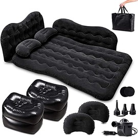 Bed for Car Inflatable Car Air Mattress – Zento Deals Camping Bed Back Seat Mattress – Portable Travel Bed with Pillows – Travel Camping Sleeping Outdoor Bed – Universal Car SUV Truck and RV