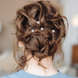 Healeved Pearl Hair Pins - 40 Pcs Silver Gems Hair Accessories for Women, Wedding Bridal Prom Hair Accessories, for Women, Girls, Bridesmaids, Bridal - Hair Pins