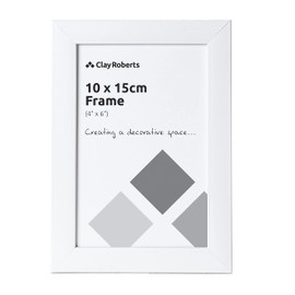 Clay Roberts Photo Picture Frame 6 x 4, White, Freestanding and Wall Mountable, 10 x 15 cm, 6x4" Picture Frames