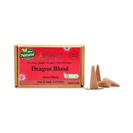 Bless-International Dragon Blood Incense-Cones Handmade-Hand-Dipped Organic-Chemicals-Free for Purification-Relaxation-Positivity-Yoga-Meditation The-Best-scents (20 Count)
