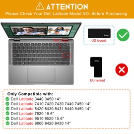 CaseBuy Keyboard Cover for Dell Latitude 5450 5440 5430 5431 5420 3450 3440 14", Latitude 7440 7450 7430 7420 7410 14", Latitude 7520 15.6", Latitude 9510 9520 9420 9430 Keyboard Protector, Colorful