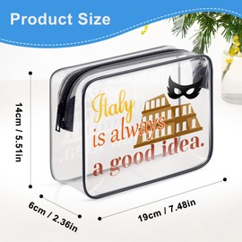 Italy Travel Gift PVC Makeup Bag Italy Gifts for Girls Women Italy Themed Cosmetic Bag Italy Lover Gift Girls Trip Gifts Birthday Graduation Gift for Traveller Friends Sister Zipper Toiletry Pouch