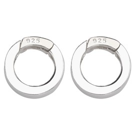 SUNNYCLUE 1 Box 12mm 925 Sterling Silver Spring Gate Ring Round Ring Carabiner Bulk Small Metal Clips Clasps Purses Trigger Snap Hooks Gate O Rings for Jewelry Making Keyrings Bags Diy Crafts Supplies