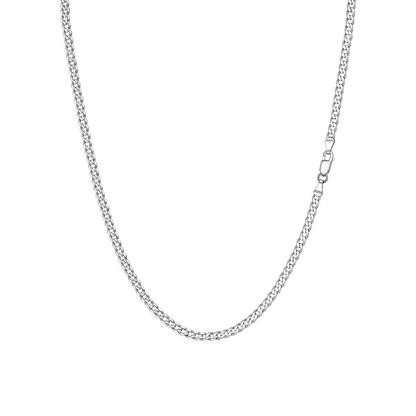 925 Sterling Silver Italy Cuban Link Curb Chain Necklace Men