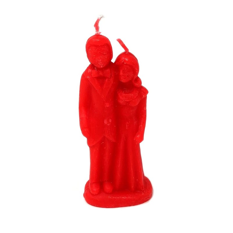 Red Marriage, Bride and Groom Candle, Decorative Ritual Wedding Couple