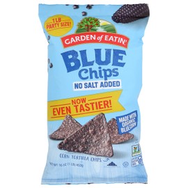 Garden of Eatin Blue Chips, Unsalted Corn Tortilla Chips, Gluten Free & Non-GMO, 16 Oz (Pack of 12)