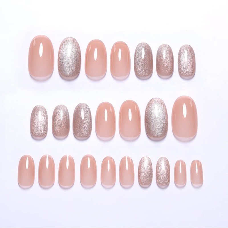 24 pcs Nail Tips, Medium Length, Beautiful and Lovely Cat