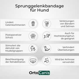 Ortocanis - Ankle Brace for Dogs - Tarsus Support for Osteoarthritis, Ligament Injuries and Tendonitis - Made of ARD Neoprene - Size: M 14-16.5 cm - 12-13.5 cm