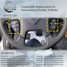 Enocos 901-5101 Heavy Duty Cruise Control Switch Compatible with 2007 2008 2009 2010 2011 2012 2013 2014 2015 2016 International ProStar Left Driver Side, Replace# 2611199C91