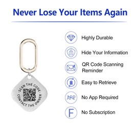 PIKEEPER Smart ID Tags (2-Pack) - QR Code Locator for Keys, Pets & Luggage – Displays Finder’s Location When Scanned | Lost & Found Label for Travel, Collars & Keychains