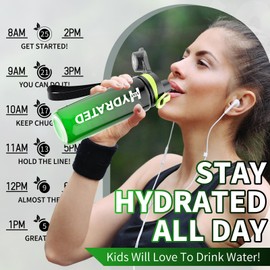 Mevoly Water Bottle 750 ml, Leak-Proof, BPA-Free, Tritan, Sports Water Bottle with Time Marking and Removable Lacing, Bottle for Gym, Oudoor, Gym, School