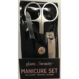Manicure Set Nail Clipper Tweezers ans Scissors (Black)