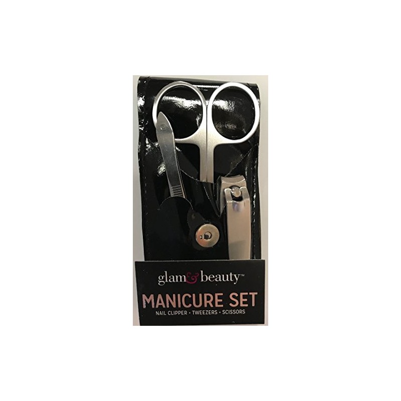 Manicure Set Nail Clipper Tweezers ans Scissors (Black)