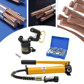 20 Ton Hydraulic Crimper Crimping Tool Portable Cable Line Lug Terminal Pliers w/Pump 12 Dies Set for Connecting Copper Wire and Aluminum Terminal Interfaces