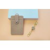 H HARUCO PU-BEIGE Pass Case with Reel for Men, Women,