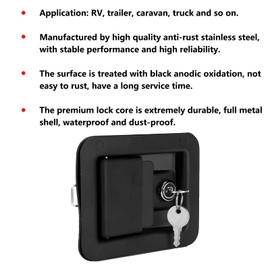 Trailer Travel Lock Stainless Steel Metal Tool Box Lock with Key Door Lock for Caravan, Motorhome, Ship