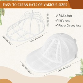 Hat Washer Cage, Baseball Cap Washing Cage Hat Cleaner for Washing Machine or Dishwasher, Durable Cleaning Protector with Frame Hat Rack and Laundry Bag, Suitable for Adult and Kids Ball caps, White