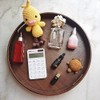i-lan 16" Large Round Wooden Serving Tray with 2" Sides,