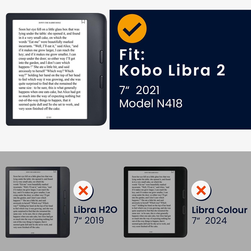 kwmobile Flip Case Compatible with Kobo Libra 2 Case -