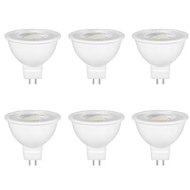 6 Pack MR16 GU5.3 LED 5W 12V Reflector Bulb, Cool White 6000K, Equivalent to 50W 35W Halogen Spotlight Bulb, 500LM, 120°Beam Angle, Non-Dimmable, for Hallway, Ceiling Spotlight