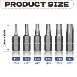 Jyvex Torx T25 Bit Set - 30 Pieces S2 Steel Bits (Length: 25 mm) - Suitable for Torx Screws