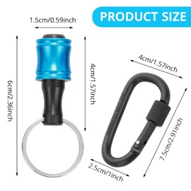 Prasacco 6 Pieces Drill Holders, 1/4 Inch Hex Shank Screwdriver Bit Extension Aluminium Alloy Screwdriver Bits Holder Keychain with Black Carabiner (6 Colours)