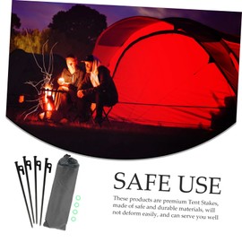 KOMBIUDA 1set Metal Tent Stakes with Heavy Duty Ground Pegs for Camping Outdoor Accessory Kit Tent Support for Wind Resistance