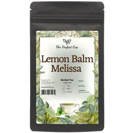 Lemon Balm Melissa Loose Leaf Tea (100g) Herb Tea Premium Dried Leaves Natural Tasty Smooth Citrusy Aromatic Refreshing Gentle Caffeine Free, Closed in Dark Resealable Package for Freshness