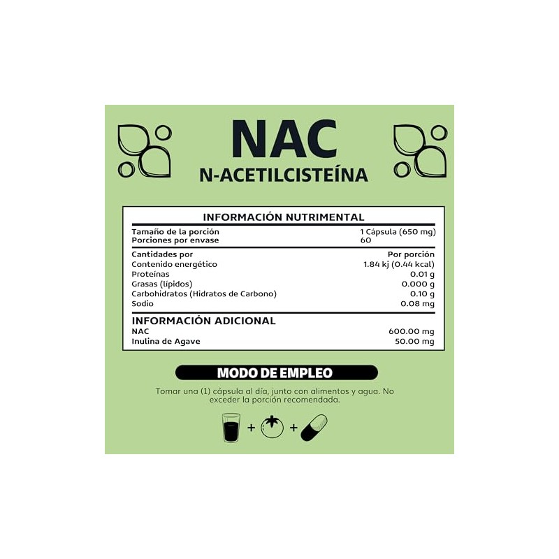 Beyond Vitamins Nac Acetil Cisteína 600mg Ultra Inulina Agave Acetyl