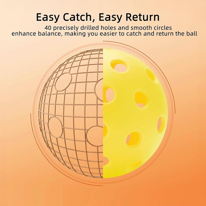 SPP 26/40-Hole Pickleball Balls,6Pcs 12Pcs 24Pcs 48Pcs，Durable High-Visibility Standard Pickleballs