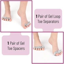 DR. JK- ToePal Gel Toe Separator, 2 Pairs, Toe Spacers, Toe Straightener, Hammer Toe Straightener, Toe Spreader, Toe Stretcher, Toe Corrector for Women and Men, Bunion Corrector
