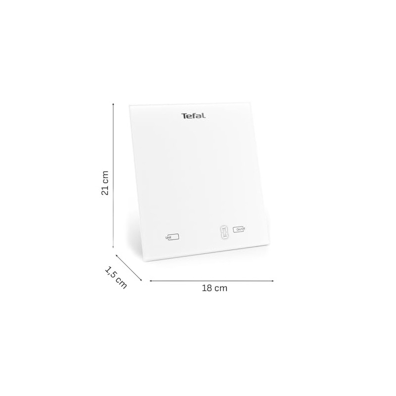 Tefal Essential Kitchen Scale, 5kg Capacity, Metric and Imperial Units,
