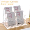 SANRUI Clear Vertical Business Card Holder for Desk, Office Acrylic